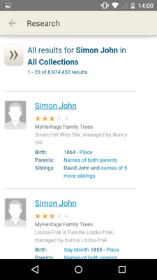 MyHeritage android App screenshot 1